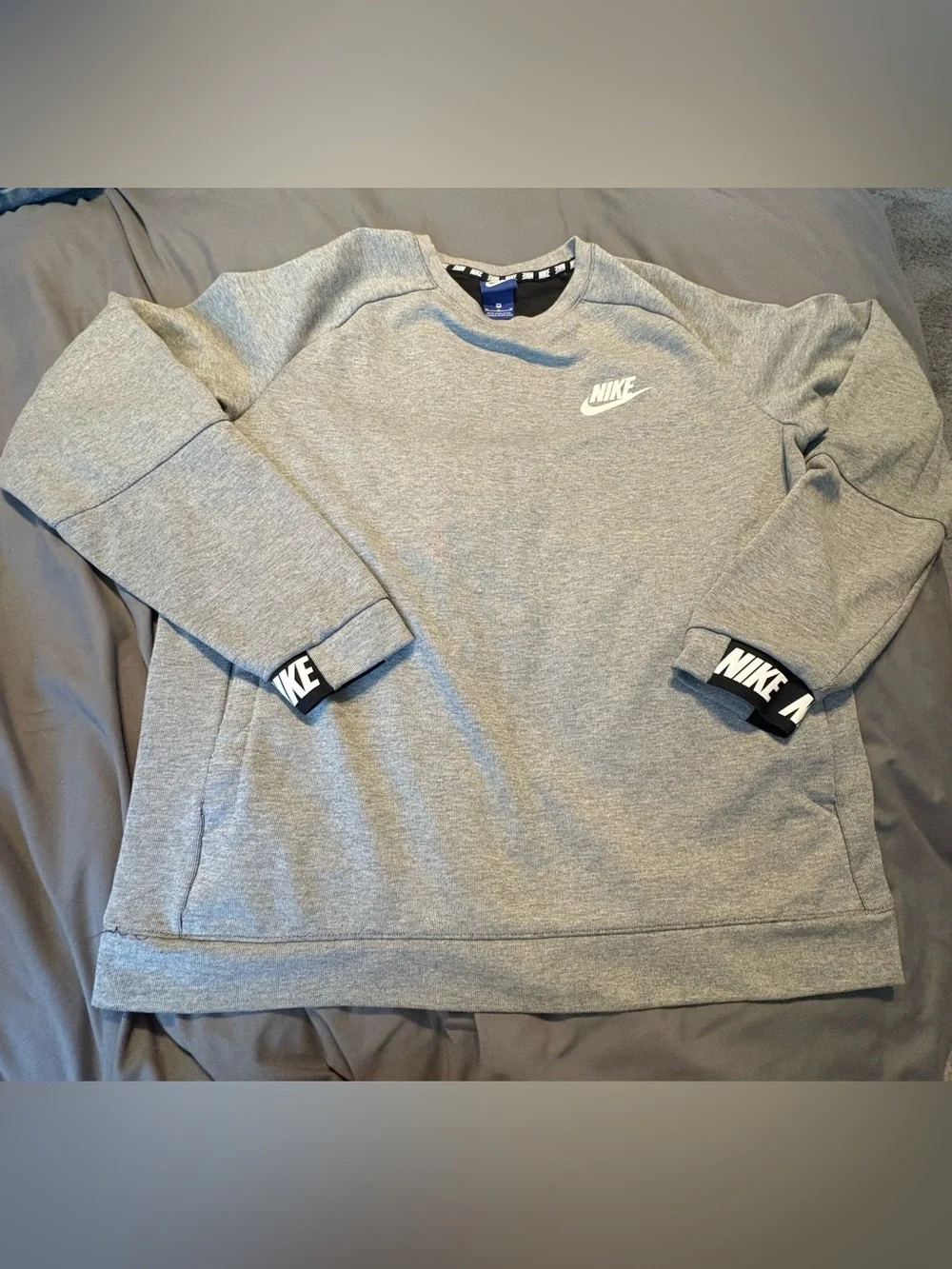 Nike Sportswear Advance 15 Crewneck Sweatshirt In Heather Gray  Size Medium